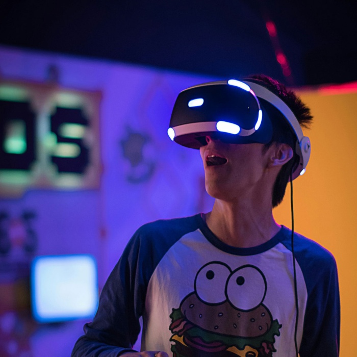 man with VR headset