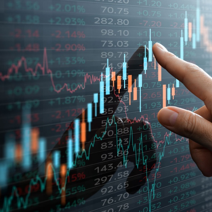 Investor, stock market chart